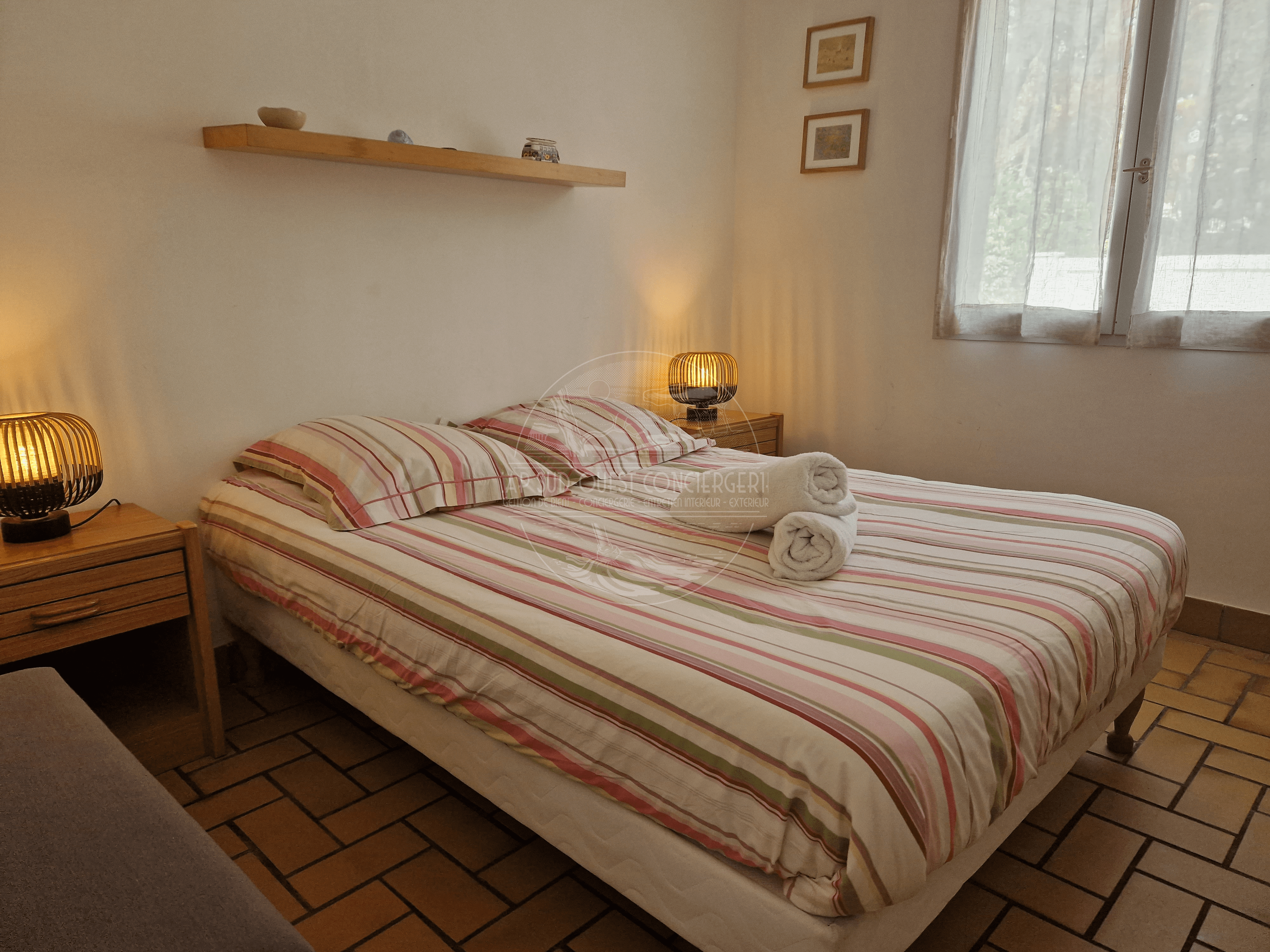 chambre avec lit double villa hossegor