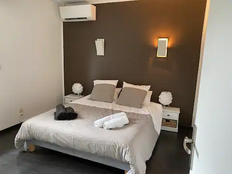 chambre lit double villa Seignosse
